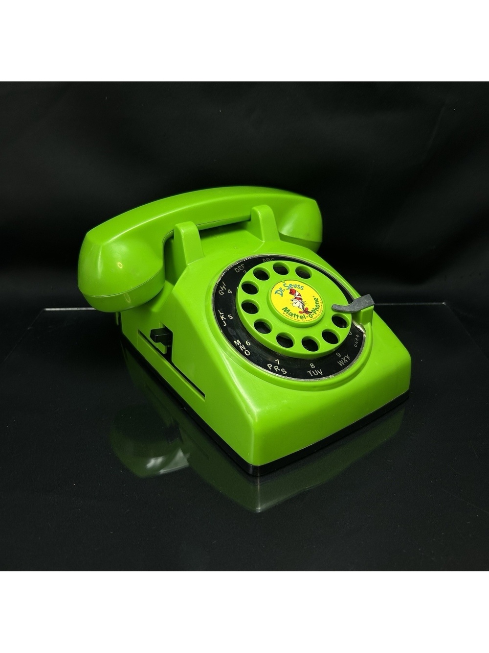 Mattel-O-Phone Dr. Seuss 1970 Green Telephone Takes Records **Read**